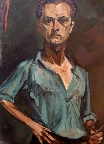 Abb.: Selbstporträt. 1956, Öl, 100 x 70 cm (Foto: Christoph Schüler)