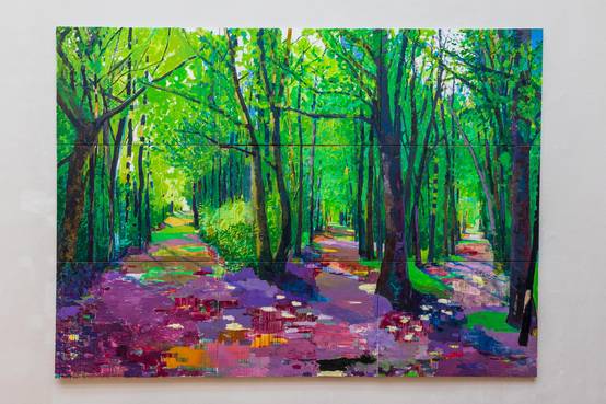 "12 Uhr mittags", 2011-12, Öl auf Leinwand, 9-teilig, a 90x125cm, Gesamt 270x375cm