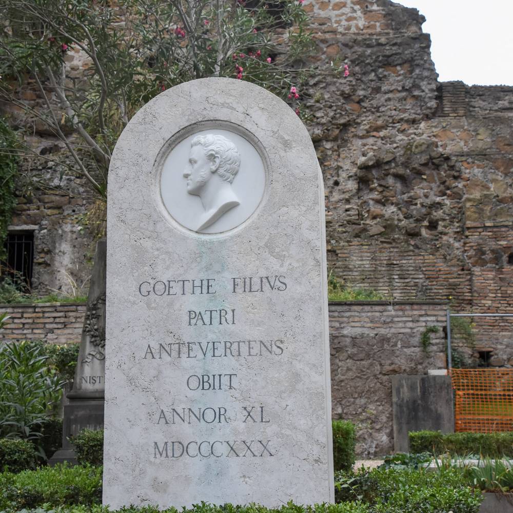 Das restaurierte Grabmal August von Goethes in Rom © Dieter Höhnl, 2025 Das restaurierte Grabmal August von Goethes in Rom