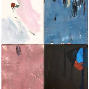 O.T., Acryl und Edding auf Leinwand,vierteilig a 30x24cm, gesamt 60x48cm, 2021. ©Oda Maria Illing O.T., Acryl und Edding auf Leinwand,vierteilig a 30x24cm, gesamt 60x48cm, 2021.