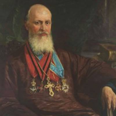 Hans W. Schmidt (1859-1950): Erzpriester Wladimir von Ladinskij (Ausschnitt) Öl auf Leinwand, 1885 Privatbesitz
