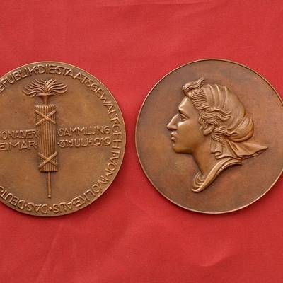 Medaille, Bronzeguss, 1919, Entwurf von Heinrich Wadere (1865-1950)