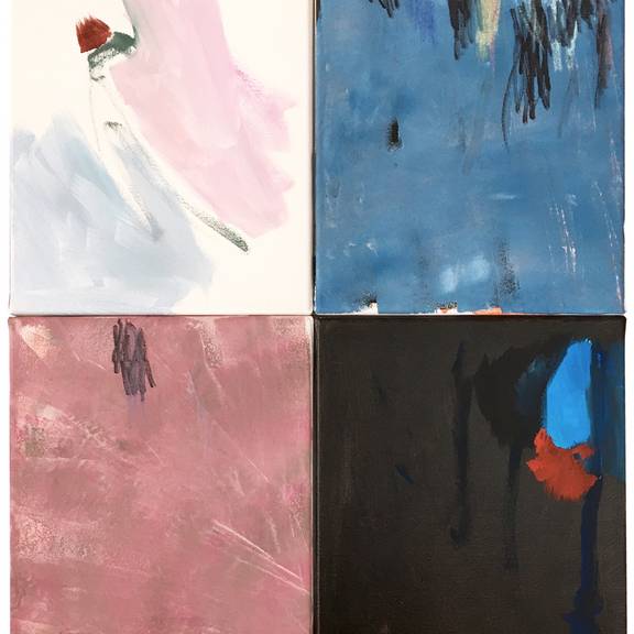 O.T., Acryl und Edding auf Leinwand,vierteilig a 30x24cm, gesamt 60x48cm, 2021. ©Oda Maria Illing O.T., Acryl und Edding auf Leinwand,vierteilig a 30x24cm, gesamt 60x48cm, 2021.